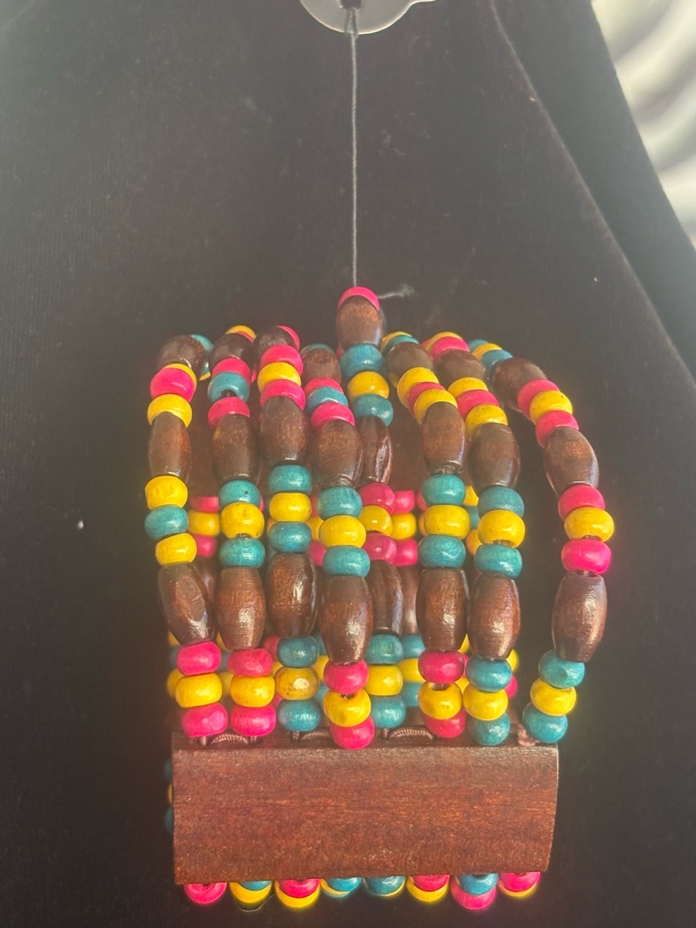 Wood Bead Multicolor Stretch Bracelet - Women Jewelry